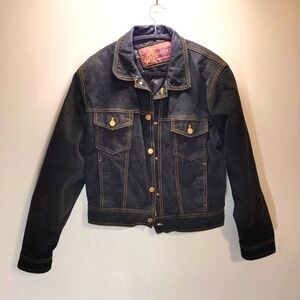 Lareata Carles International Vintage  Real Leather Jeans Like Cowboy Jacket - M
